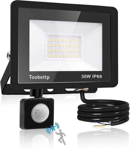 Krachtige LED Schijnwerper 30W met Bewegingsmelder - Koudwit 6500K - 3000 Lumen - IP66 Waterdicht