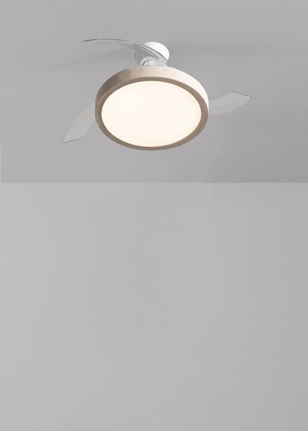 CREATE - Plafondventilator 40W stil met intrekbare bladen en LED-licht, verschillende maten - M - Met licht - Afstandsbediening - WIND CLEAR STUDIO