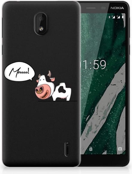Nokia 1 Plus Telefoonhoesje met Naam Cheeky Cow