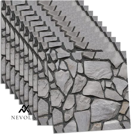 Nevolis 3D Wall Panels Self-Adhesive Stone Look Waterproof - Kitchen Bedroom .