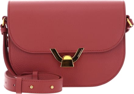 COCCINELLE Leren Schoudertas Dew Crossbody Grained Leather Pot Lichtrood