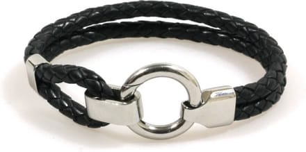 Heaven Eleven Men - Zwart gevlochten Leer dubbel 5mm - 21cm