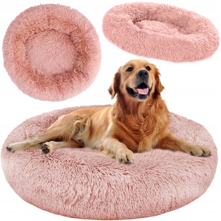 Pluche Hondenkussen Kattenmand Rond 100cm Zacht & Warm - Roze
