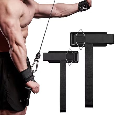 Consumerce® 2-in-1 Fitness Lifting Straps D-Ring Cuffs - Pols Cuff - Gym Accessoires - Enkel Cable Hooks - Kickback Ankle Strap