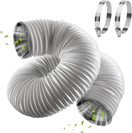 Afvoerslang Flexibel - Ventilatieslang Aluminium - Apparaten Ventileren - Dubbelwandige Constructie - 6 Meter 100mm - Zilver