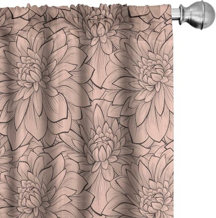 ABAKUHAUS Gordijnen – 2-delig set 75x245 cm – microvezel – Perzik taupe