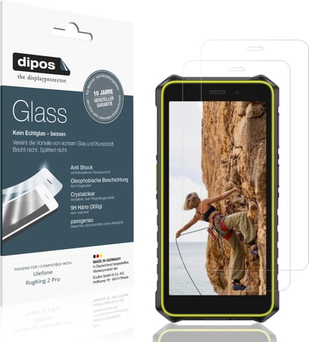 dipos – 2x Pantserfolie geschikt voor Ulefone RugKing 2 Pro | 9H Screenprotector