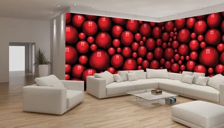 Fotobehang Vlies Modern | Rood, Zwart | GROOT 832x254cm