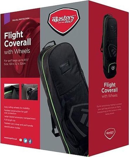 Masters golftas flight coverall met wielen - zwart - golf reistas.