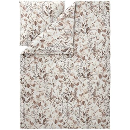 LIVARNO Polyester satijn dekbedovertrek 140 x 200 cm, 1-persoons (Bladeren)