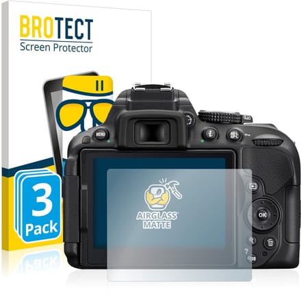 BROTECT - Screenprotector voor Nikon D5300 - Folie Beschermfolie Beschermglas matte 3 Stuks