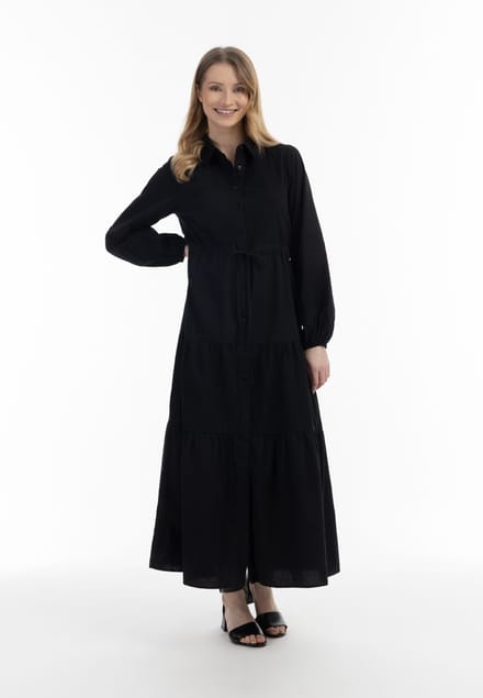 usha Katoenen maxi jurk lynnea Dames zwart