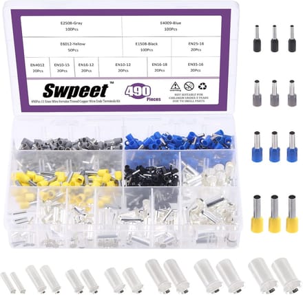 Dailygoods - 490 Stuks Wire Ferrules Assortiment Kit - Koper Crimp Connectoren