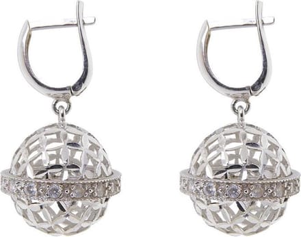 14 karaat wit gouden zirkonia oorbellen