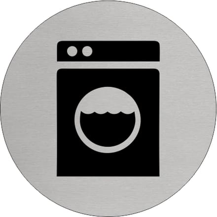 CombiCraft Aluminium deurbordje 'Wasmachine' Ø75 mm met 3M-tape