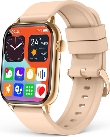 SAMTECH Smartwatch - Heren & Dames – horloge – met HD Touchscreen - Stappenteller, Calorie Teller, Slaap meter – Geschikt voor iOS, Android en meer - Roze