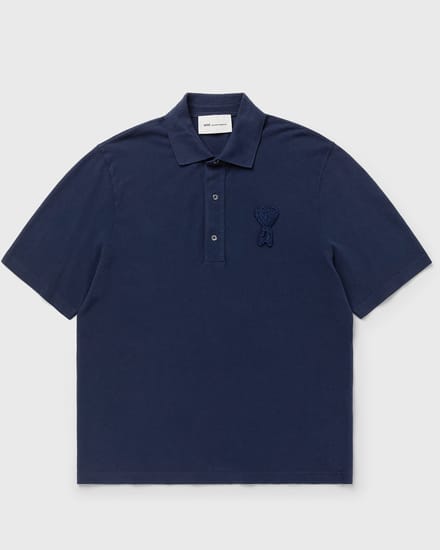 BOXY FIT POLO WITH AMI DE COEUR KNITTED PATCH