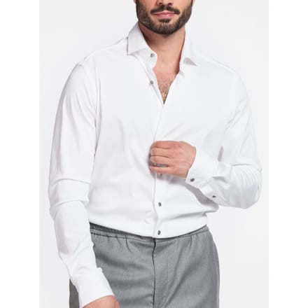 Giordano Overhemd Maggiore Jersey Liquid Cotton Optical White / male