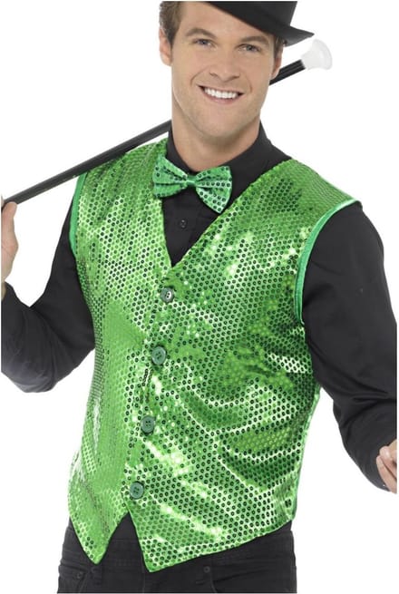 Gilet Pailletten Groen - Maat M