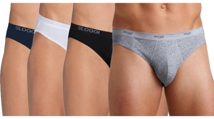 Set van 2x stuks sloggi basic mini heren ondergoed slip - 96% katoen/4% elasthan, maat: XL wit