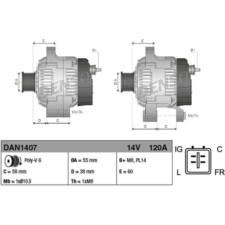 Dynamo / Alternator DENSO DAN1407