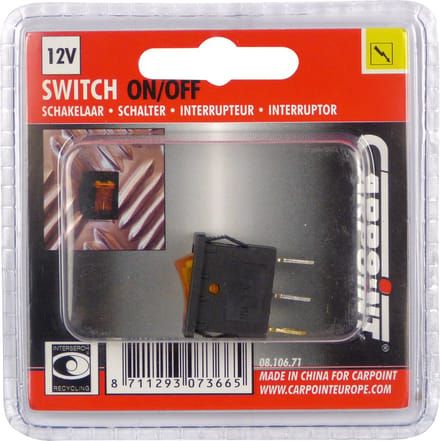 Carpoint Schakelaar LED oranje 12V 15A 19x14mm