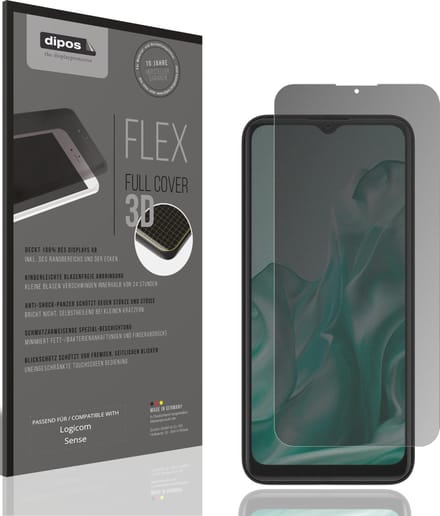 dipos FLEX – Matte Privacy Screenprotector geschikt voor Logicom Sense | Volledige Schermbescherming | Case-Friendly