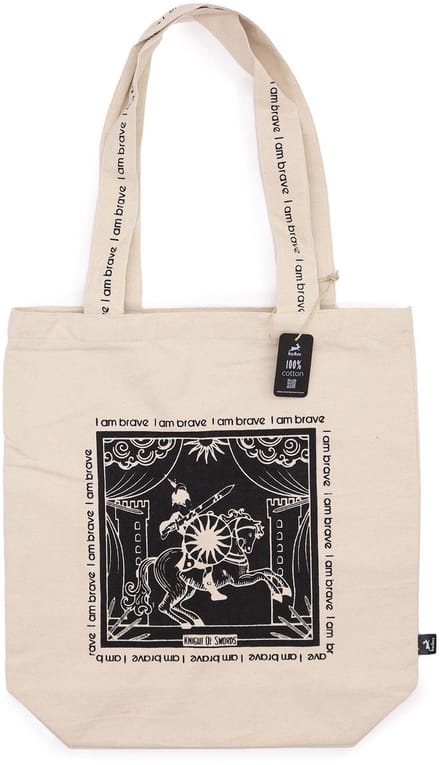 Hop Hare Tote Bag - I am Brave - 10oz Cotton canvas