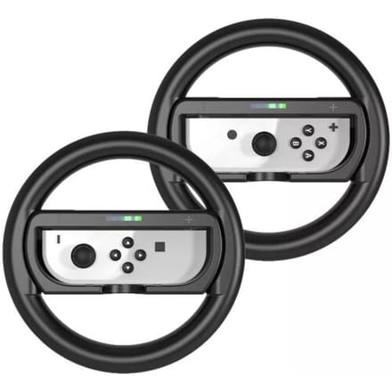 JYS Nintendo Switch Steering Wheel & Comfort Grip Pair-Zwart (Switch) Gebruikt