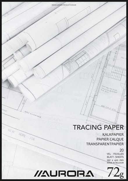 Aurora Overtrekpapier - Kalkpapier - Kopgelijmd - A3 - 72g - 20 vel