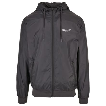 Heren Jas zomer met Ballin Est. 2013 Windjack Print - Grijs - Maat 3XL