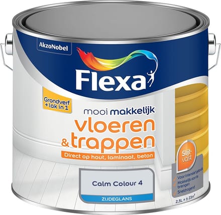 Flexa - Mooi Makkelijk Vloeren & Trappen Zijdeglans - Calm Colour 4 - Mengverf - 2,5 L
