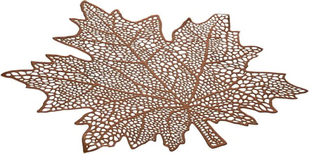 J-Line placemat Blad - kunststof - bruin