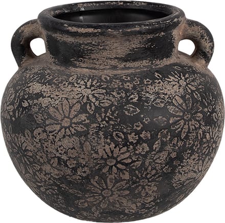 Clayre & Eef Bloempot Ø 16x14 cm Grijs Keramiek
