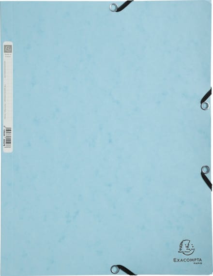 Exacompta 25x AQUAREL - Elastomap in glanskarton 400g/m2 - A4 - Pastelblauw - 55528E