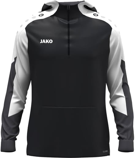 Jako Dynamic Hooded Half Zip Kinderen - Zwart / Wit / Antraciet | Maat: 128