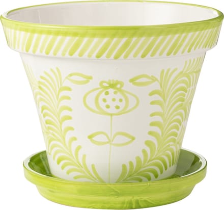 J-Line bloempot Granada Handmade + Painted - keramiek - groen - extra large - Ø 50 cm