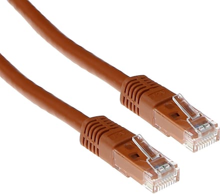 ACT Bruine 2 meter U/UTP CAT6 patchkabel met RJ45 connectore IB1602