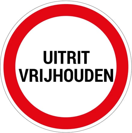 Uitrit vrijhouden bord | gecoat dibond materiaal | 80 cm