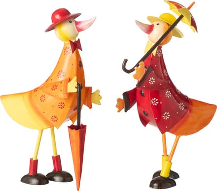 J-Line figuur Eend Paraplu - ijzer - mix - 2 stuks