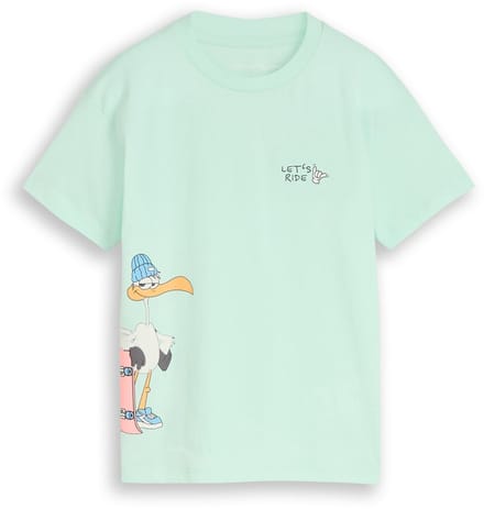 Tom Tailor - Oversized T-shirt met print - Maat 128/134 - light bay green