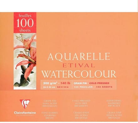 Clairefontaine Etival Grain Fin Aquarelpad 300 grams 24x30cm