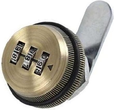 Brievenbus kantelslot - Met cijfercode - 30mm cijferslot - Messingkleur