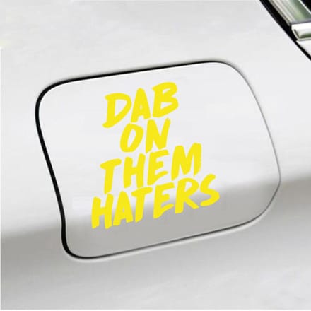 Bumpersticker - Dab On Them Haters - 10,9 X 10,7 - Geel