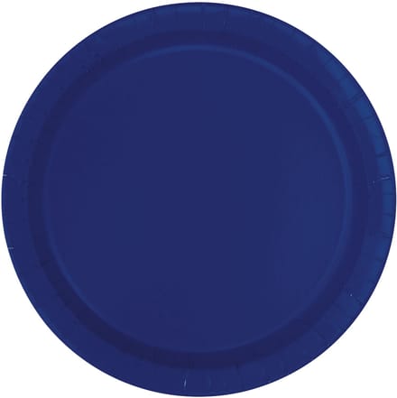 UNIQUE - 16 Marineblauwe papieren borden 23 cm