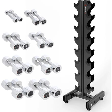 HMS CHD Serie - Halterset - 1-8 kg - Verchroomd Staal - STR36 Standaard
