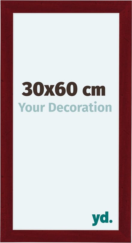 Your Decoration - Fotolijst 30x60 cm - MDF - Wijnrood Geveegd - Como