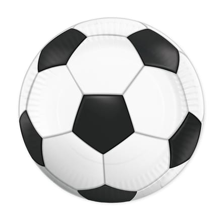 Globos papieren borden voetbal 23cm - set van 8 stuks feestdecoratie.
