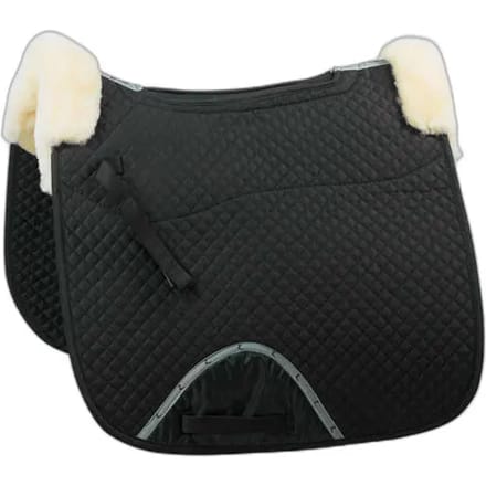 Horze Harleigh Lamsvel Zadeldek, Black, Warmblut