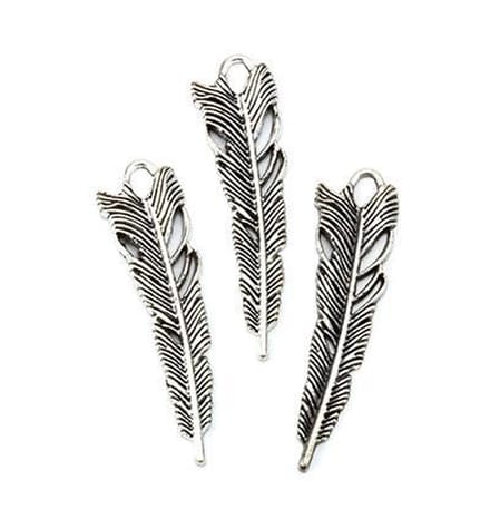 12419-1915 Metal Charms. Leaves. Platinum